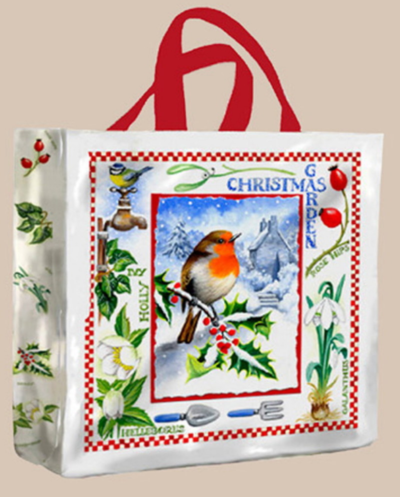 Christmas Garden PVC Gusset Bag Medium - Click Image to Close